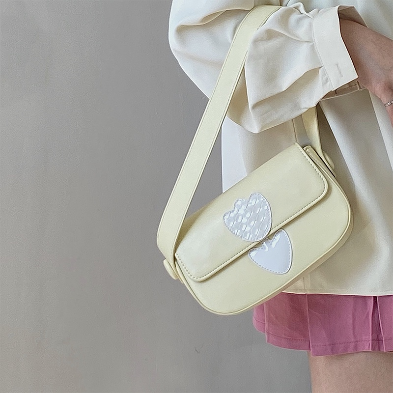 IELGY Túi Đeo Vai In Họa Tiết Trái Tim Thời Trang Cho Nữ