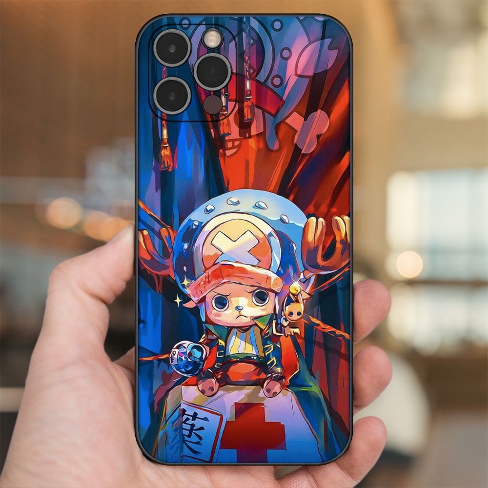Ốp lưng iPhone 12 Pro dẻo đen cạnh vuông in hình Chopper One Piece Đảo Hải Tặc