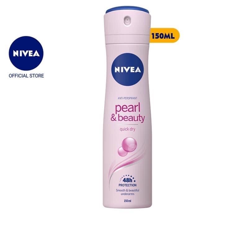 Xịt Khử Mùi Nivea Nữ pearl& beauty Ngăn Mùi Hiệu Quả 48h 150ml