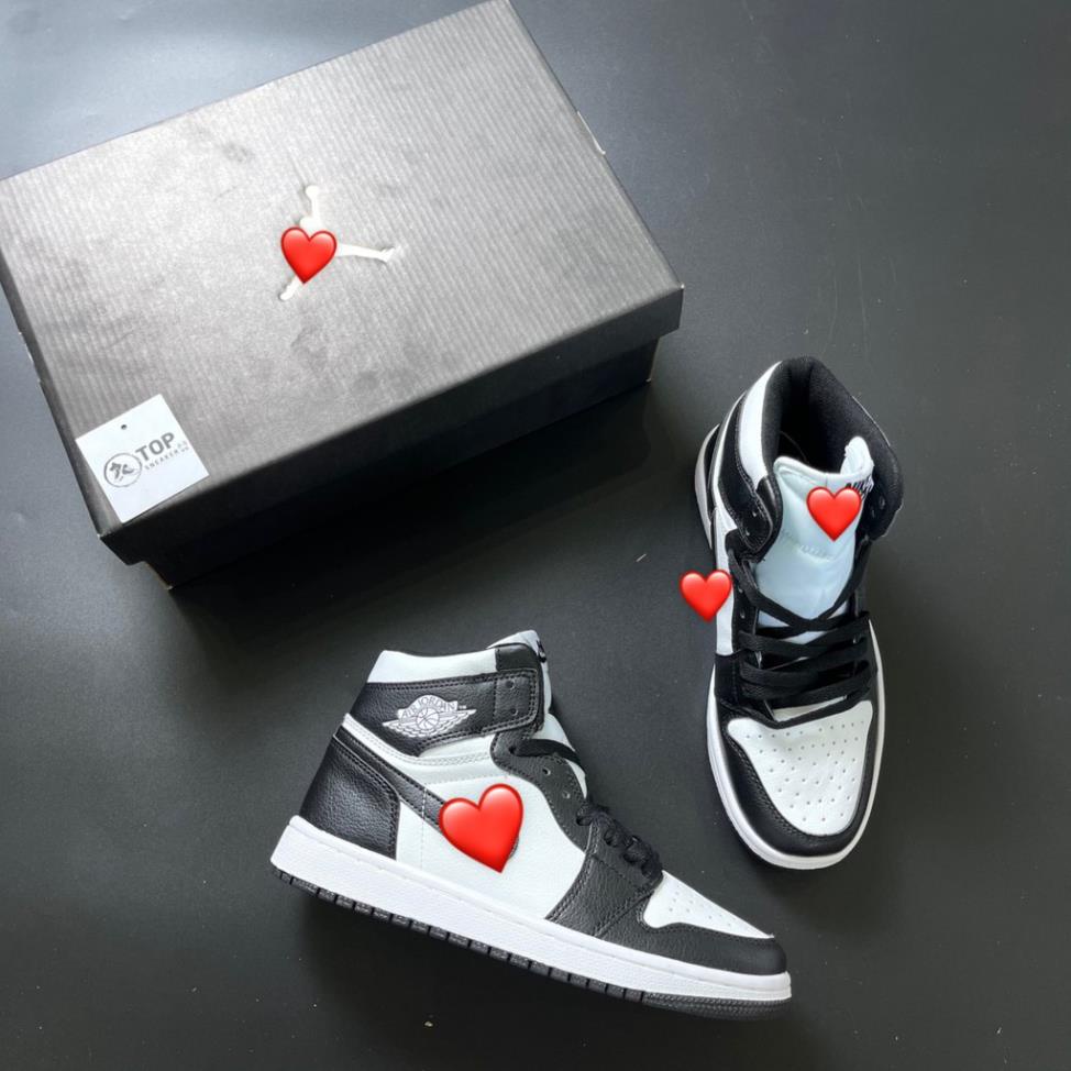 Giày Sneaker Jordan 1 panda  High Black White Giày Thể Thao Nam Nữ Cao Cổ Full Phụ Kiện