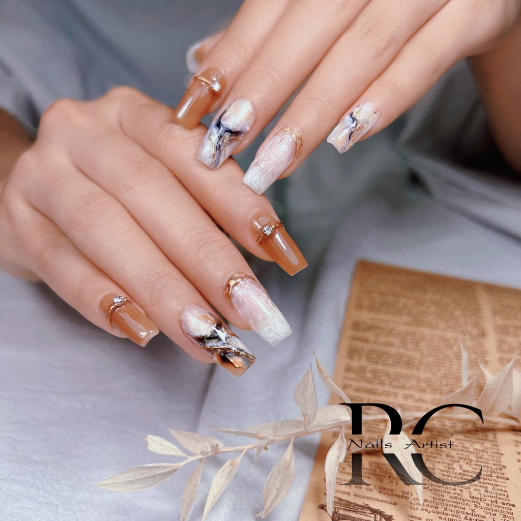 Phụ kiện nail - Đá  sét 20 viên mix 2 màu