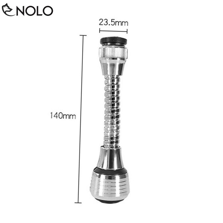 Đầu Vòi Xịt Nước Tăng Áp Xoay 360 Độ Chống Gỉ Chiều Dài 14cm