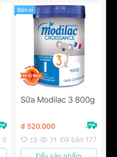 Sữa bột Modilac 3 (800g)