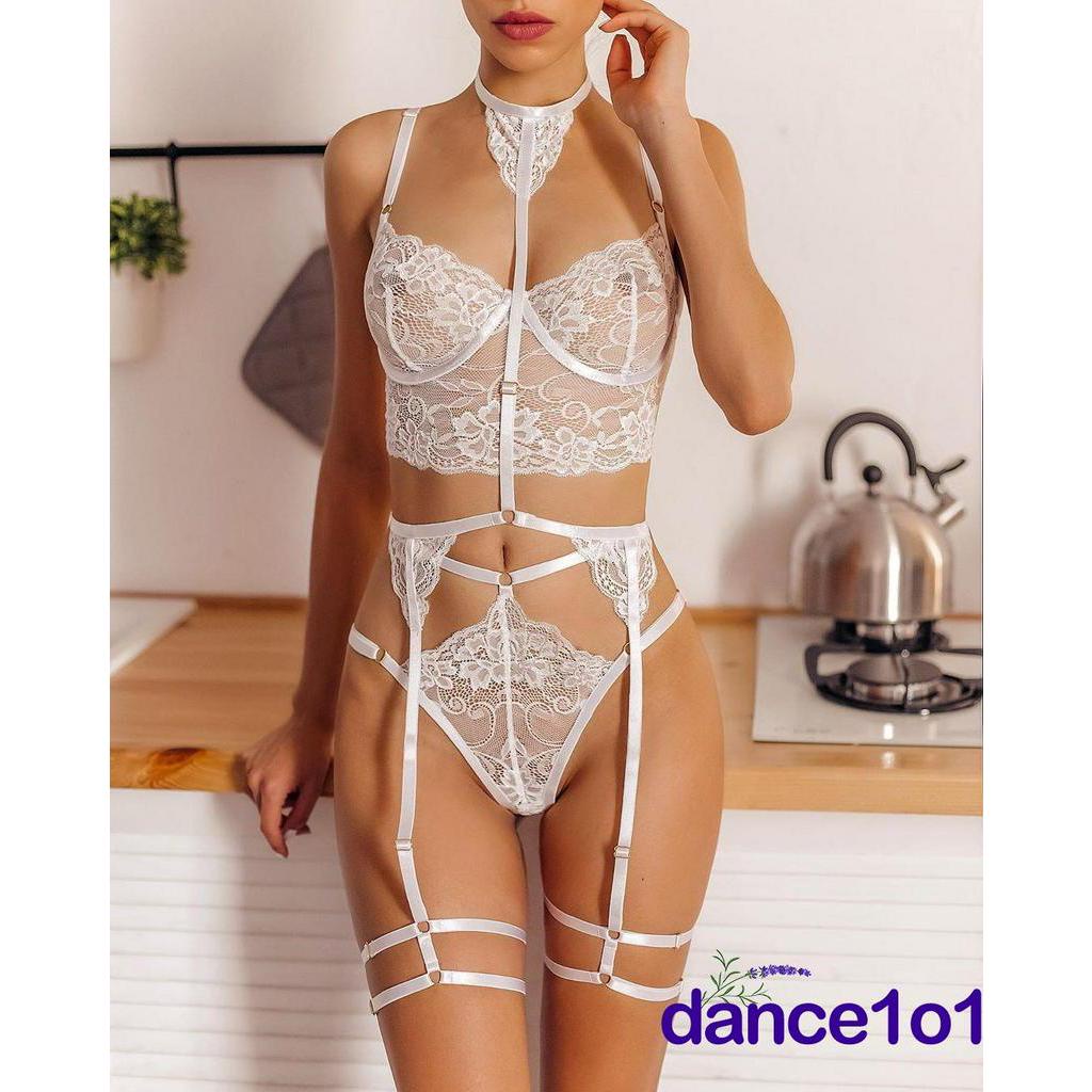 Set Đồ Lót Ren 3 Món Quyến Rũ Cho Nữ