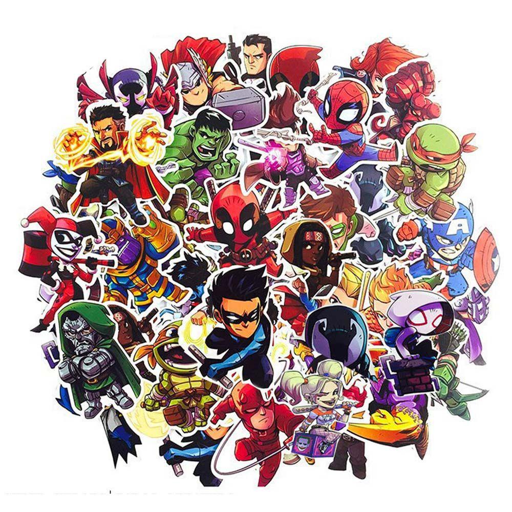 Set 50 Miếng Dán Chống Nước Hình Spider Man Trang Trí Sổ Tay