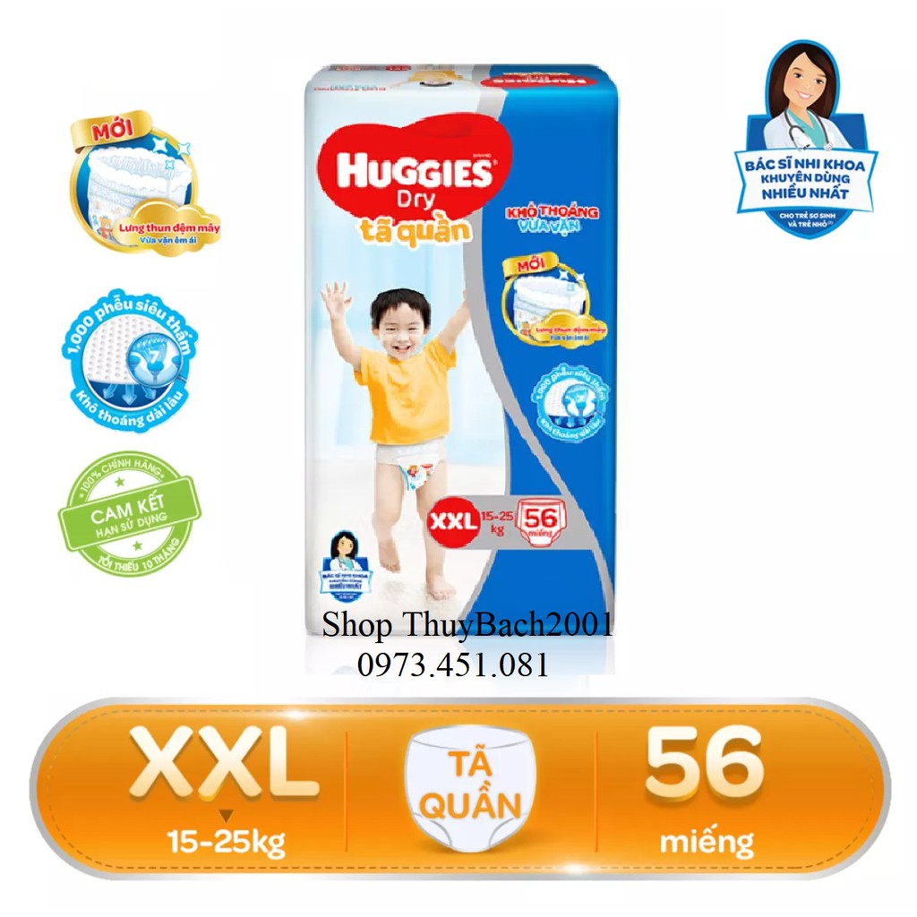 [TẶNG THÊM 8 MIẾNG] Tã quần Huggies M74/L68/XL62/XXL56.