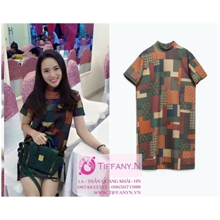 Váy zara hoạ tiết thổ cẩm