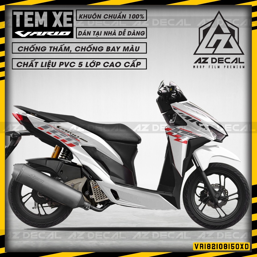 Tem Rời Xe Vario/Click 2018-2021 Mẫu 150 Cách Điệu | VR182108150 | Decal Chế Dễ Dán Tại Nhà, Áp Dụng Xe Đen, Trắng, Đỏ