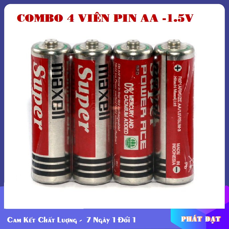 Combo 4 viên Pin Tiểu AA dùng cho đồ chơi trẻ em đàn phát nhạc và đồ chơi điều khiển dùng pin