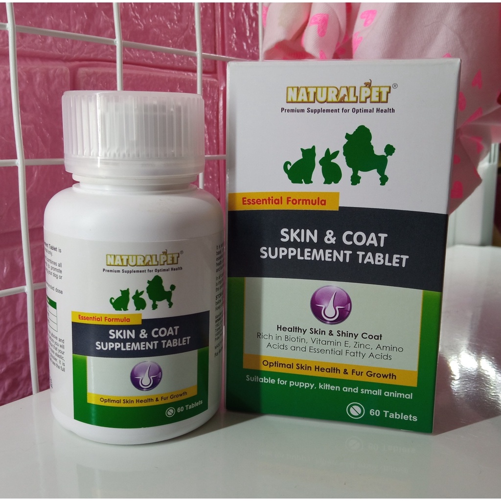 [Chính hãng] 1 viên thức ăn dưỡng lông cho chó mèo Natural Pet Skin &amp; Coat Supplement Tablets