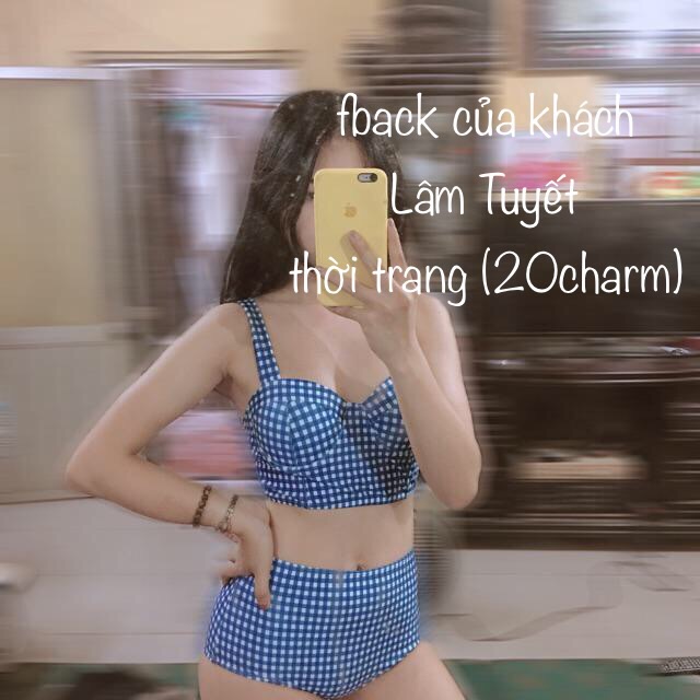 Set Bikini đi biển _ Bộ đồ bơi kẻ caro 💦20Charm💦 | BigBuy360 - bigbuy360.vn