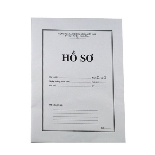 🍐  Bao hồ sơ A4 trắng ĐL 100gsm -có chữ-combo 10 cái