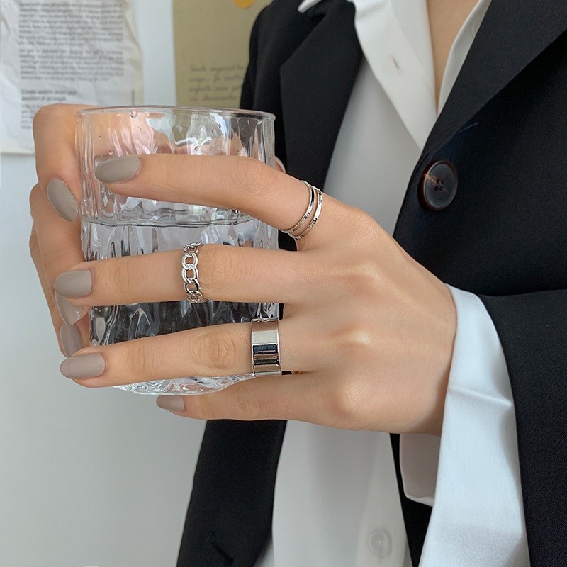 Set 3 Nhẫn Bạc Đeo Khớp Ngón Tay Độc Đáo Cho Nữ