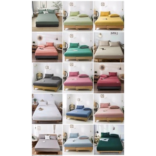 Bộ 3 món ga gối cotton TC nhiều màu