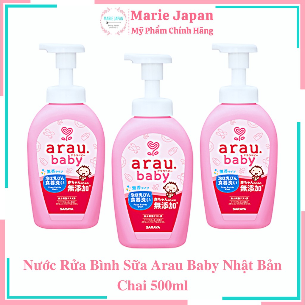 Nước Rửa Bình Sữa Arau Baby Nhật Bản - Chai 500ml
