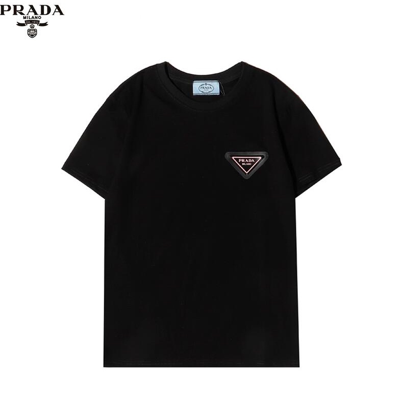 Áo thun Prada tay ngắn chất liệu cotton in logo tam giác thời trang dành cho unisex
