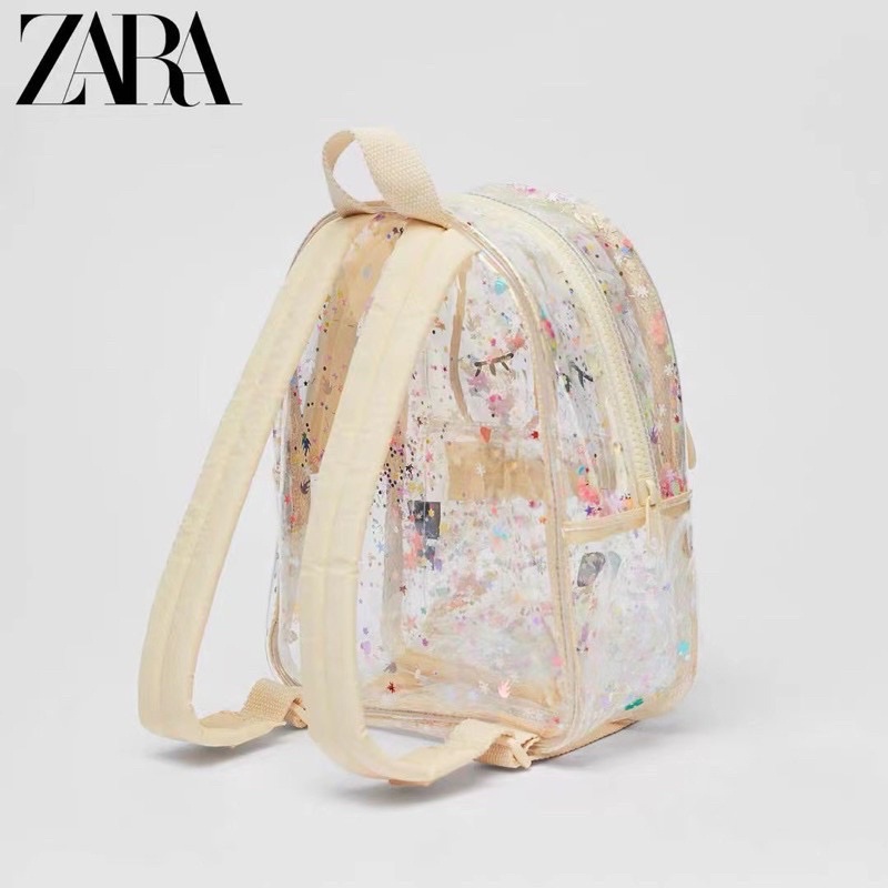 Balo trong suốt cún zara chuẩn xuất xịn,kèm tag túi hãng