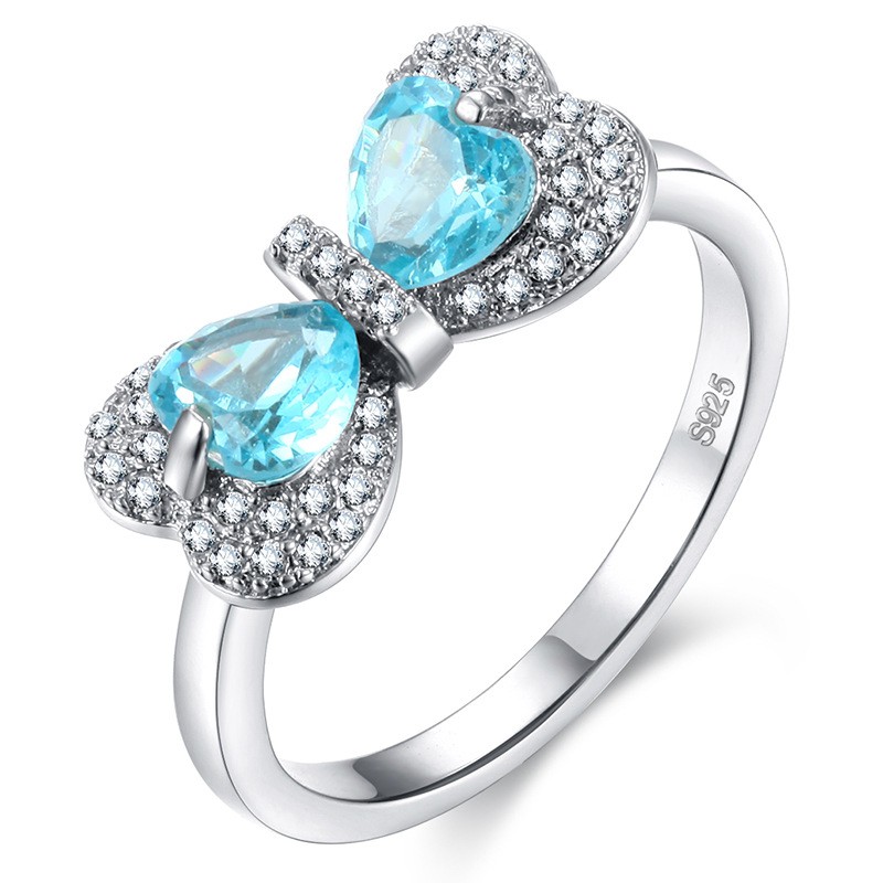 Nhẫn Đính Đá Opal Hình Bướm Xinh Xắn Cho Nữ