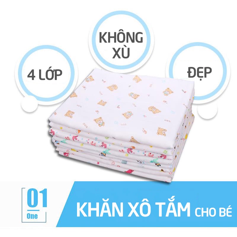 Khăn tắm cho bé loại vải xô có hình