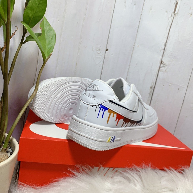 Giày thể thao trắng custom chảy màu nam nữ tặng box | BigBuy360 - bigbuy360.vn