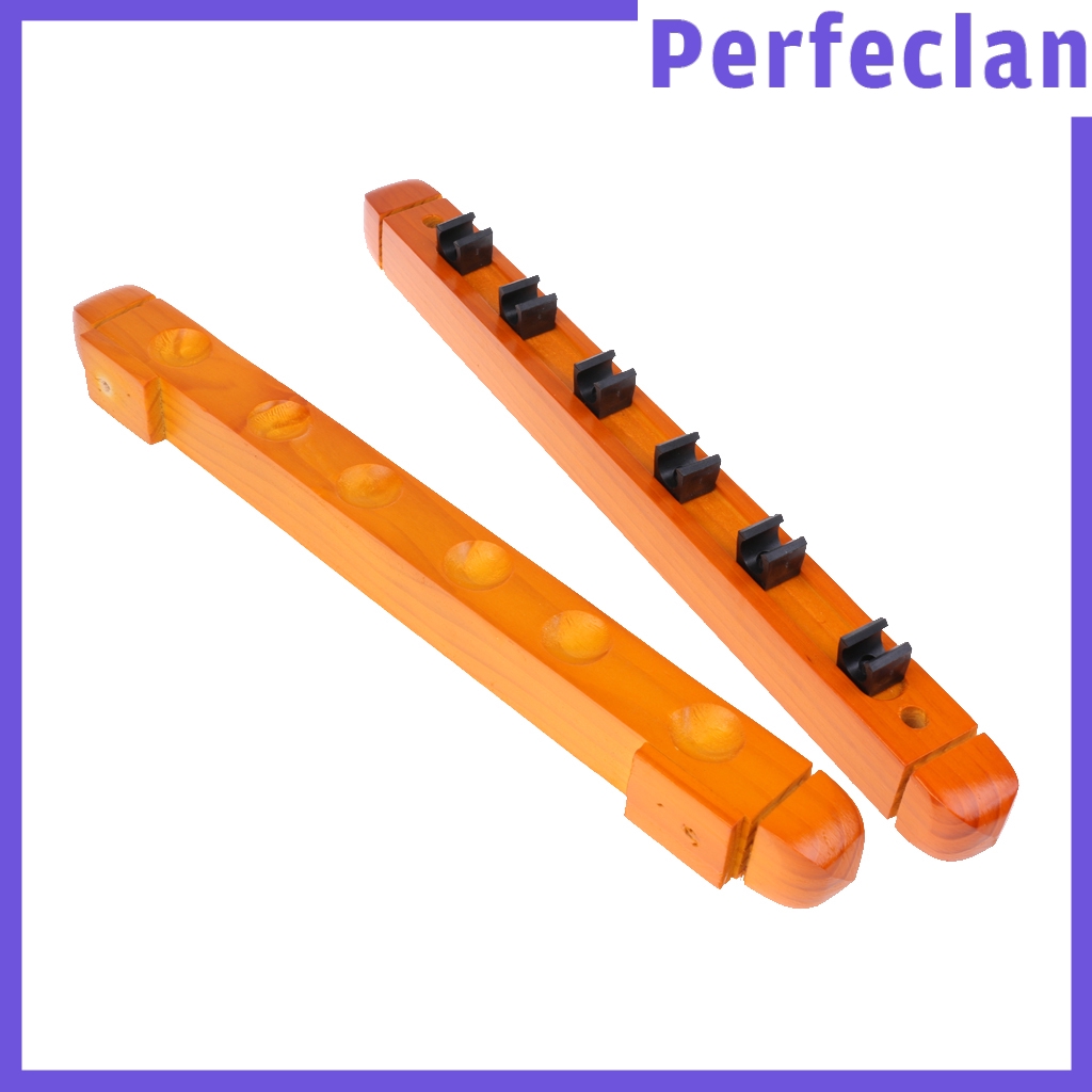 Giá Đỡ Gậy Đánh Bida Bằng Gỗ Gắn Tường 6 Ngăn Tiện Lợi