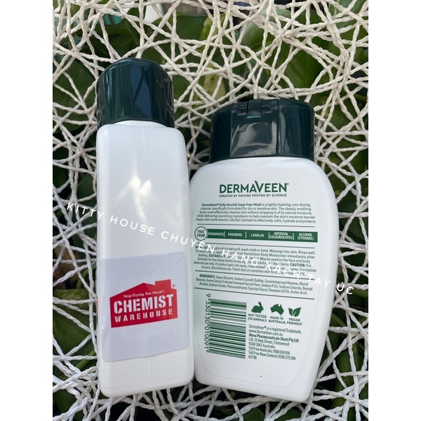 SỮA TẮM VÀ RỬA MẶT DỊU NHẸ DERMAVEEN DAILY NOURISH SOAP FREE WASH CHAI 250ML