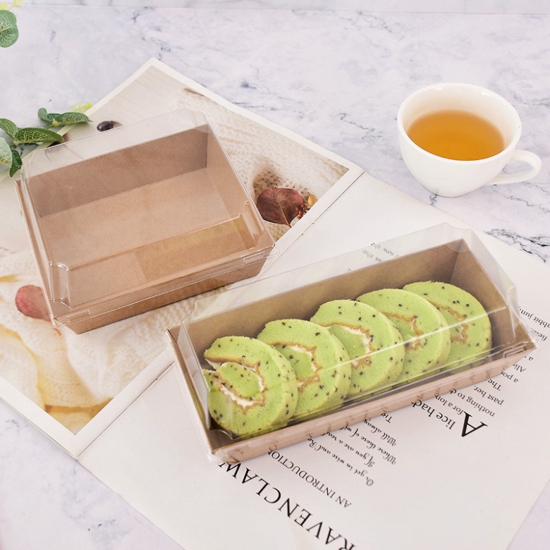 hộp đựng bánh [FREESHIP❤️] 50 hộp giấy đựng sanwich Kraft vuông