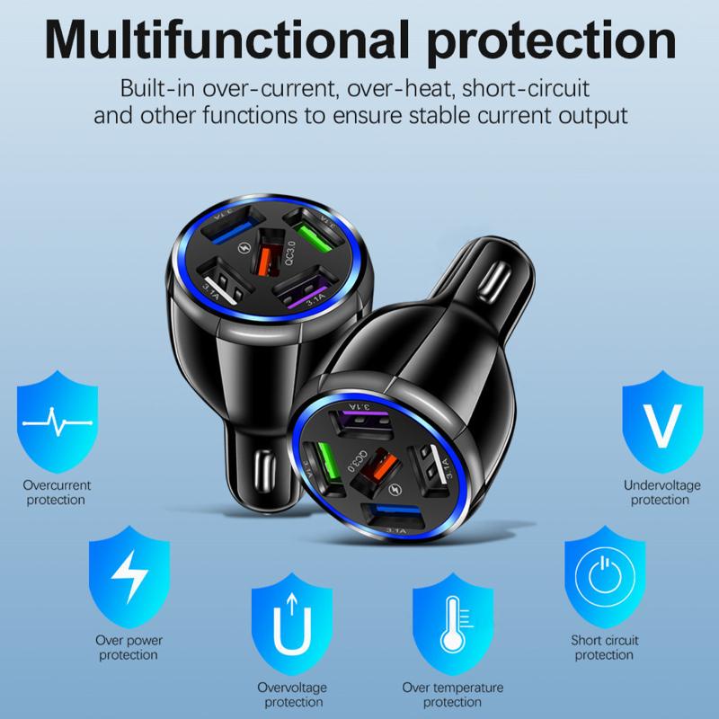 Tẩu Sạc Điện Thoại 5 Cổng USB 15A Cho Xe Hơi/Xe Tải/Xe Tải/SUV