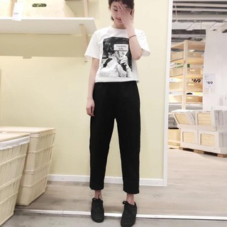 Quần thun đen nam nữ basic pants