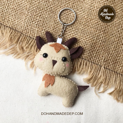 Móc khoá vải nỉ handmade dê con
