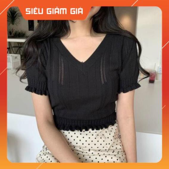 Áo Len Nữ Cộc Tay Cao Cấp- Cổ Tym Cực Xinh AL07 -Teen 888