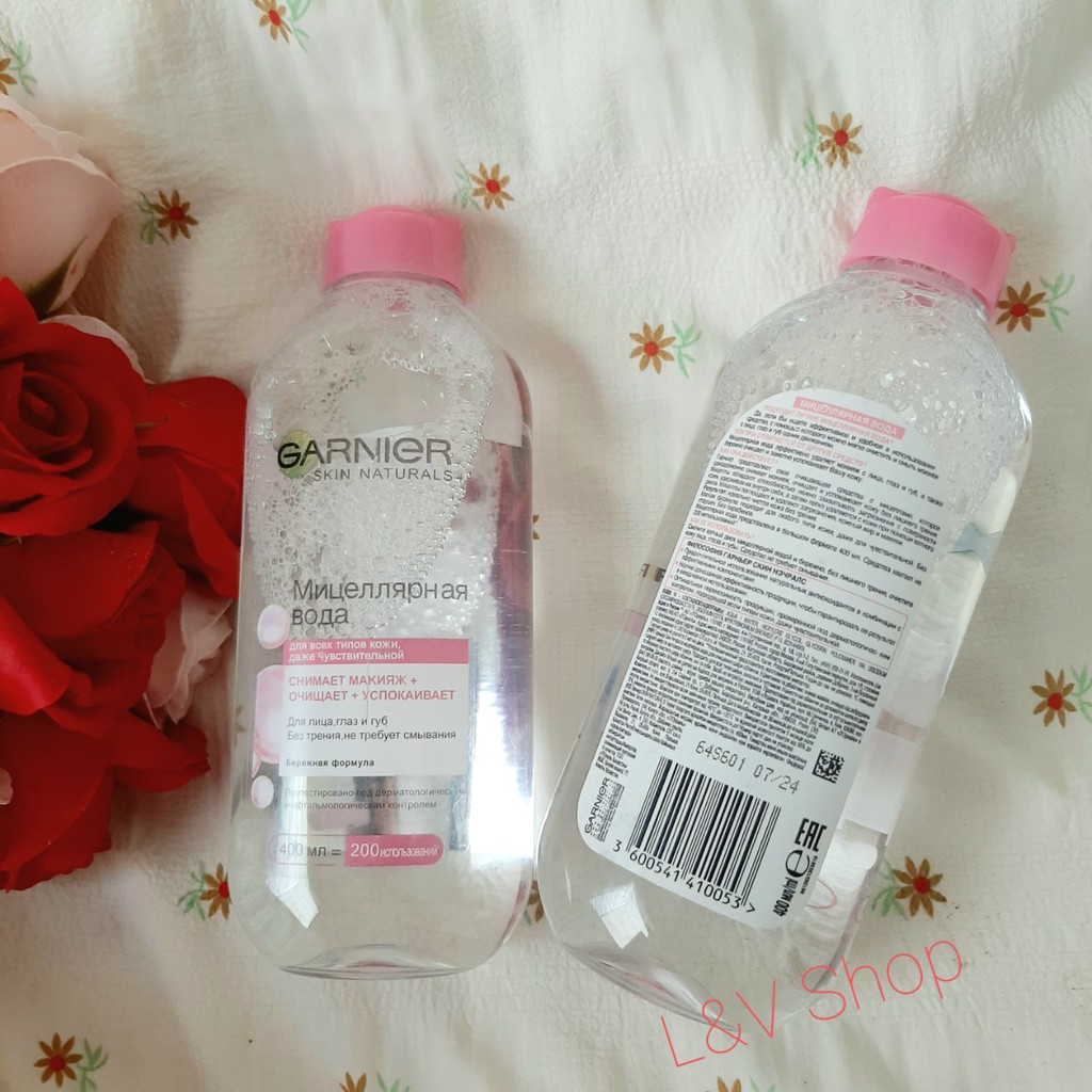 [L&amp;V] Nước tẩy trang Garnier Micellar 400ml Pháp Nga