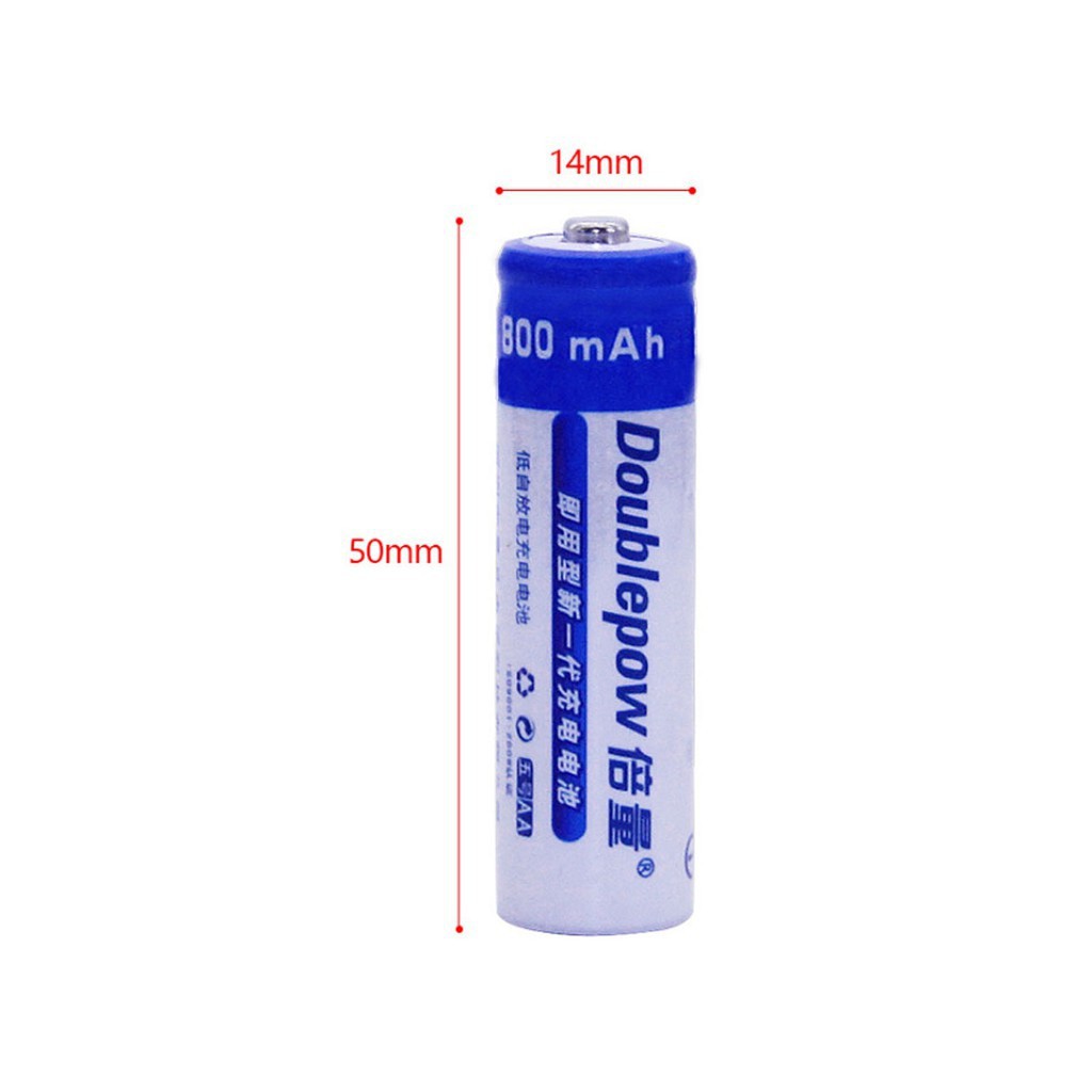 Bộ 04 viên pin tiểu sạc lại 800mAh Double Pow chất lượng cao