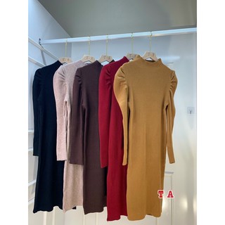 Váy len tăm body tay bồng