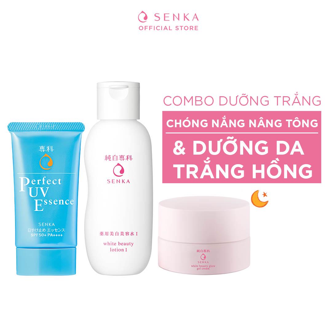 Bộ sản phẩm bảo vệ và nuôi dưỡng làn da trắng hồng(UV Essence+White Beauty Glow Gel Cream 50g+White Beauty Lotion 200ml)