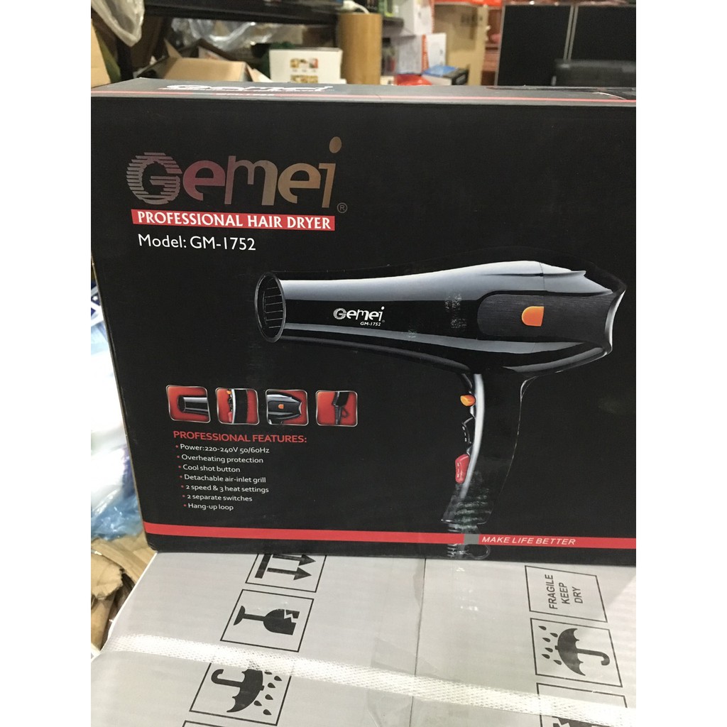 MÁY SẤY TÓC CAO CẤP 2 CHIỀU GEMEI GM-1752 2300W - Nhập khẩu
