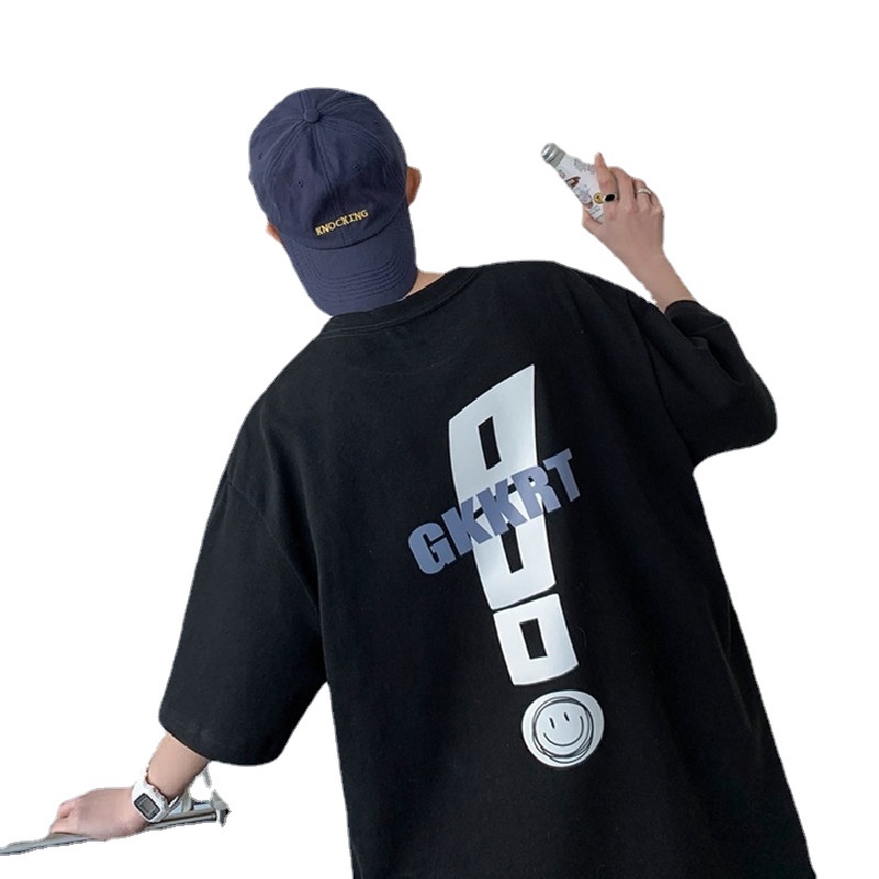 Áo Thun Nam Tay Ngắn Dáng Rộng Phong Cách Hip Hop Hàn Quốc Size M-5XL