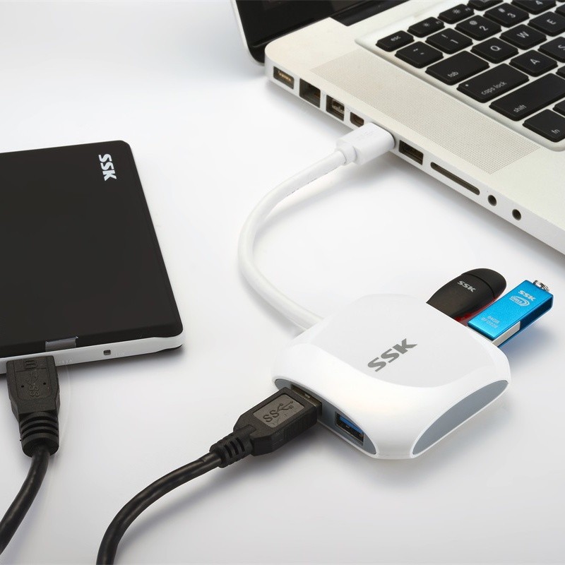 Bộ Chuyển Đổi Chia 4 Cổng Hub USB 3.0 SSK SHU300 - Bảo Hành Chính Hãng 6 Tháng