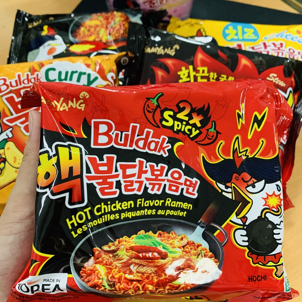 Lốc Mì Khô Gà Cay Samyang Vị Cực Cay 2X Spicy (140g/gói x 5 Gói)