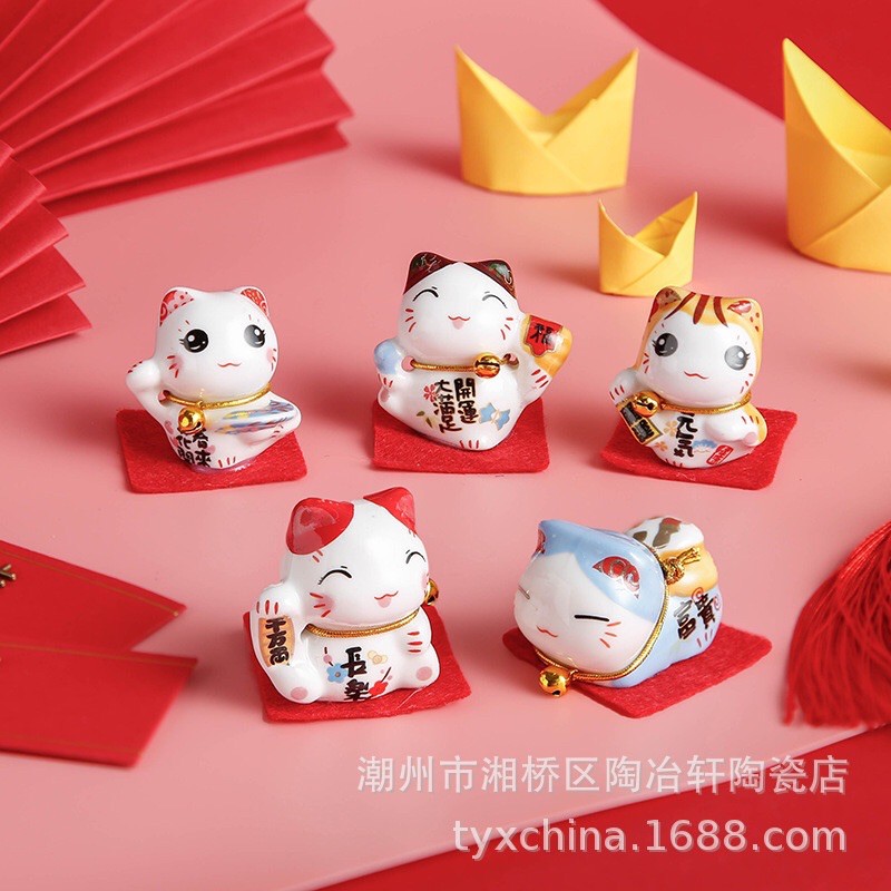 Set 5 tượng Ngũ Mèo Thần Tài