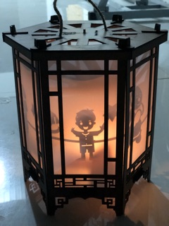 Lồng đèn kéo quân gỗ 24cm