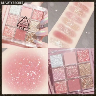 Bảng mắt Dikalu ánh nhũ tông màu nâu cam long lanh lâu trôi với 9 màu quyến rũ