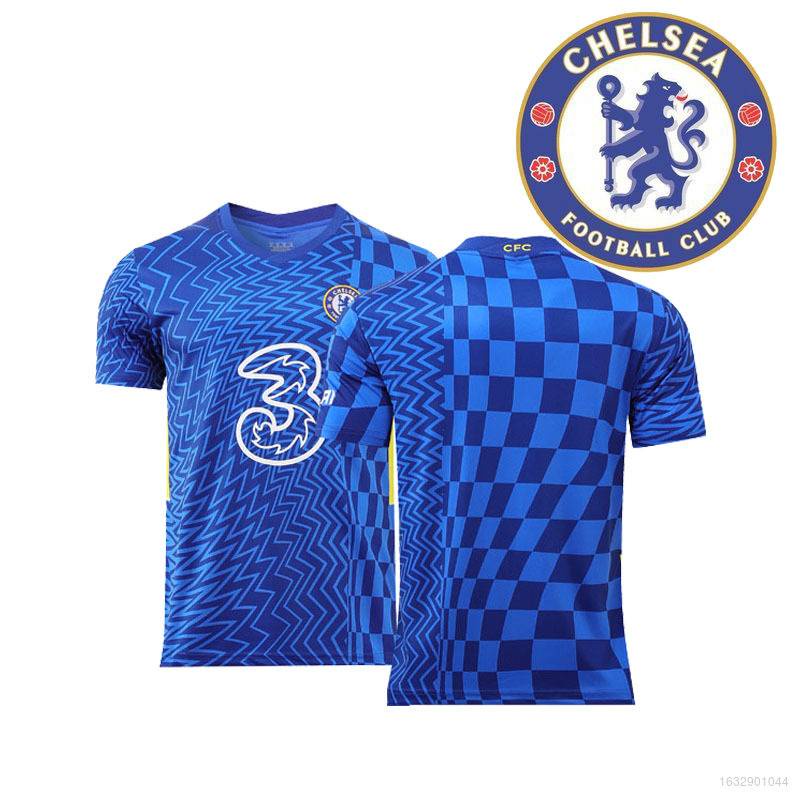 Áo thun bóng đá ngắn tay cổ tròn dáng rộng cỡ lớn in hình Premier League Chelsea