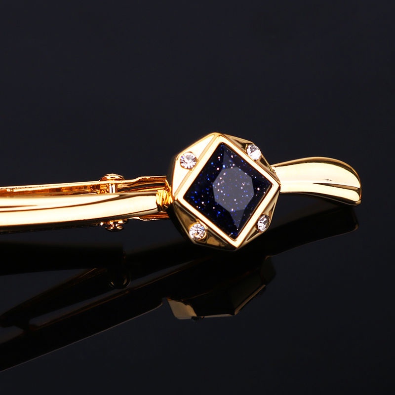 Kẹp Cà Vạt/Cà Vạt Đính Đá Màu Vàng Lãng Mạn Đơn Giản Phong Cách Hàn Quốc Thời Trang Cho Nam Và Nữ