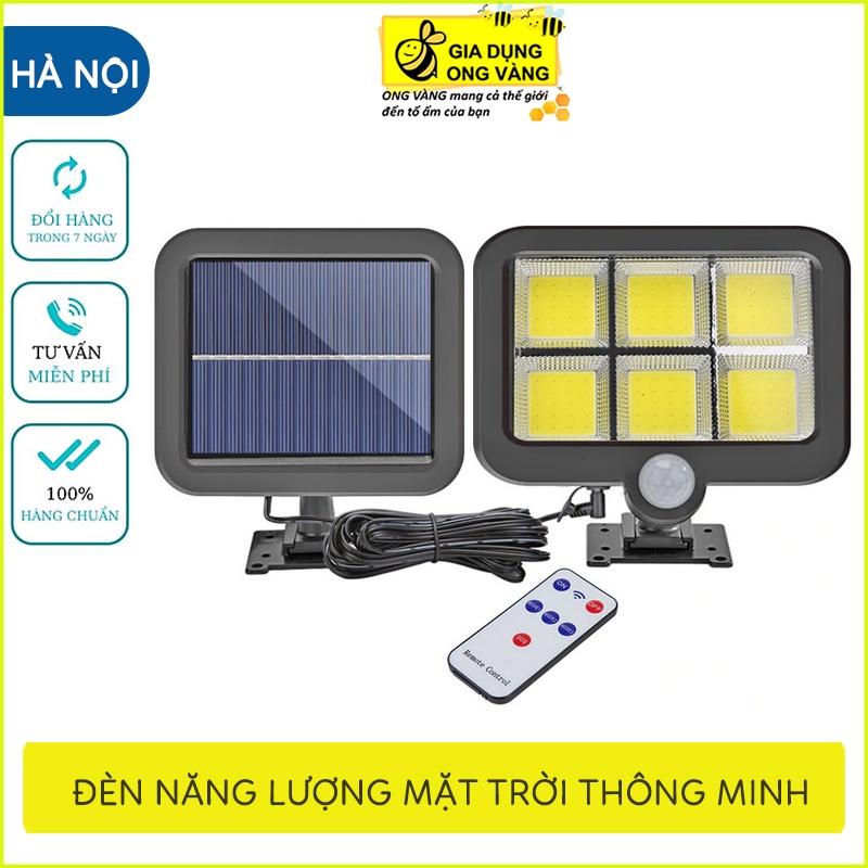 Đèn Năng Lượng Mặt Trời Solar Street Lamp 6 Bóng Led To Cảm Biến Chuyển Động, Kèm Điều Khiển Tắt Bật Từ Xa