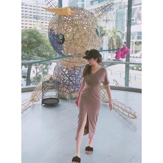 <SALE> Đầm xoắn eo thun thái (FREESIZE)