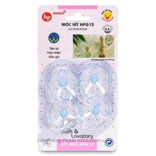 4 Móc hít kiếng nhỏ trong suốt - Peg plastic wall hooks Door hanger