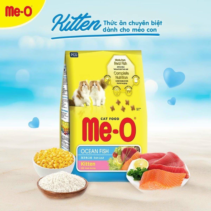 Hạt thức ăn cho mèo nhãn hiệu Me-O dành cho mọi lứa tuổi gói 350gram, hạt cho mèo