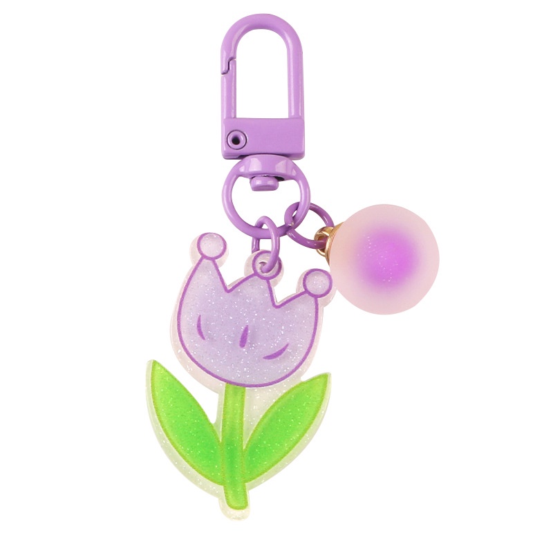 Móc Khóa Hình Vương Miện Và Hoa Nhựa Resin Màu Kẹo Sáng Tạo