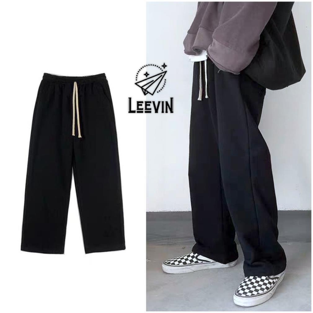 XẢ Quần Ống Rộng Nam Nữ LEEVIN Phong Cách Hàn Quốc Ulzzang Quần rộng nam nữ thun suông thụng - Leevin Store